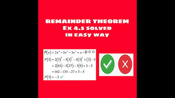 REMAINDER THEOREM EXERCISE 4.5 question 2 STBB 10 CLASS MATHS - SOLVED IN EASY WAY