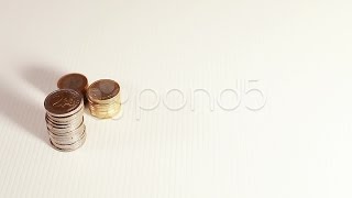 Coin On White Background - Stop Motion. Stock Footage