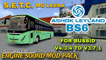 SETC MG LEERA ASHOK LEYLAND BS6 BUS Engine Sound MOD Pack SUPPORT FOR ALL MOD BUSSID V4.3.4 & ALL V