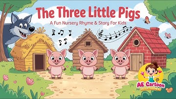 The Three Little Pigs Story + Rhyme for Kids | Best Nursery Tale | AECartoon Entertainment