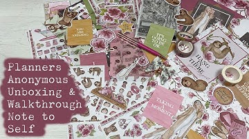 Planners Anonymous Unboxing and Walkthrough - Note to Self