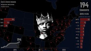 Every Kendrick Lamar Concert, Mapped (2012-2025)