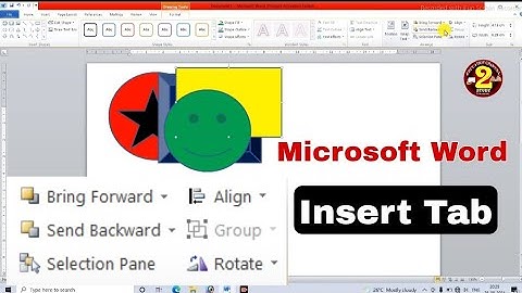 Ms word Bring to front send to back Align Insert Tab Format Settings
