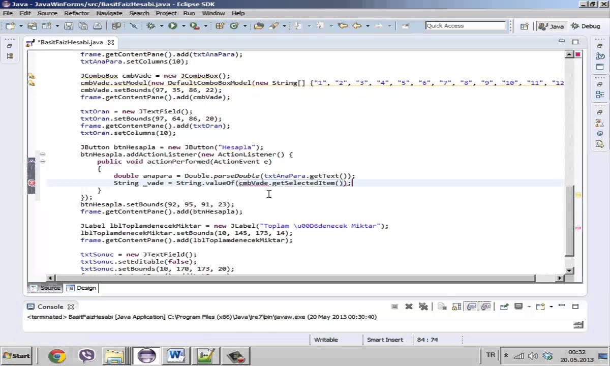JAVA Swing Form Uygulamaları-5 - YouTube