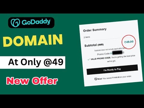 DOMAIN AT ONLY @₹49 ONLY ON GODADDY || CHEAPEST DOMAIN KAISE KHARIDE || 2023