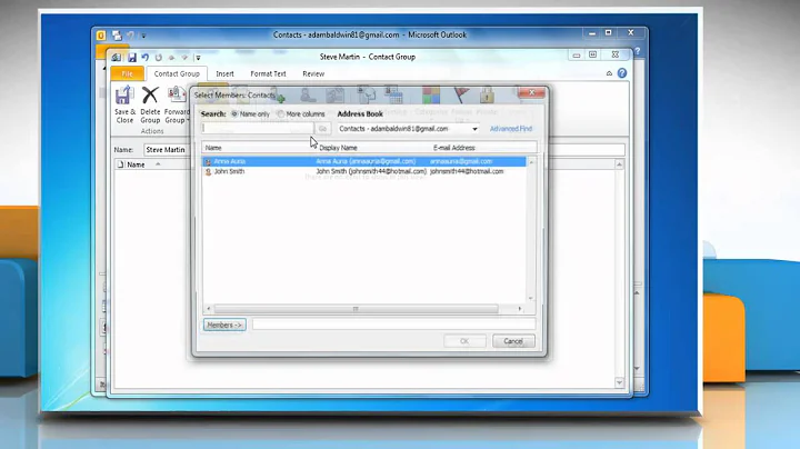 How to combine distribution lists in Microsoft® Outlook 2010 on Windows® 7