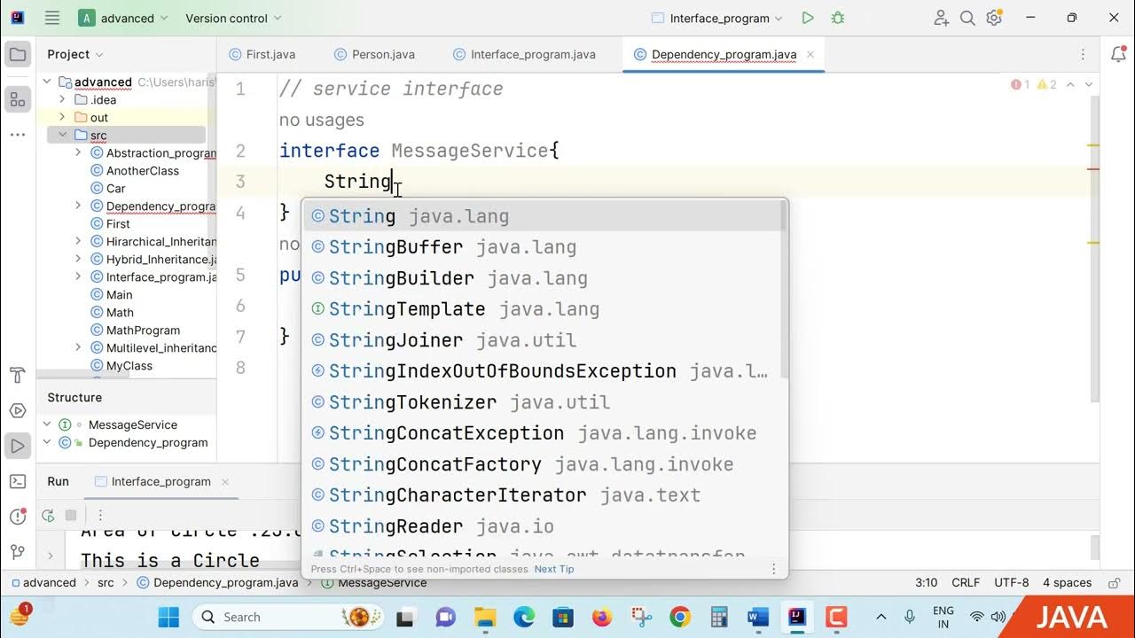 10c Dependency injection interface YouTube