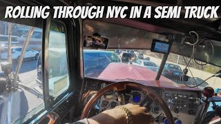 ROLLING THRU NYC IN A SEMI TRUCK | STRETCHED PETERBILT 379 | TERRIBLE DRIVERS | 18 SPEED | DJI POV