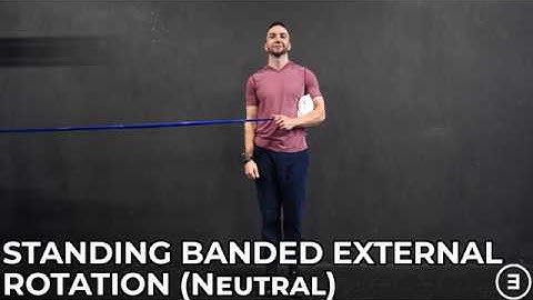 Standing Banded External Rotation (Neutral)