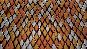 Abstract Gold Silver and Bronze Diamond Rhombus Metal Shape Tiles 4K VJ Loop Moving Background