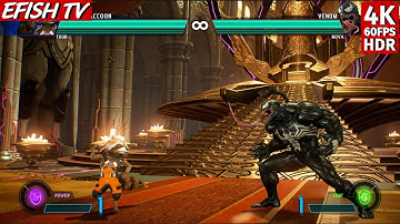 Rocket Raccoon & Thor vs Venom & Nova (Hardest AI) - Marvel vs Capcom: Infinite