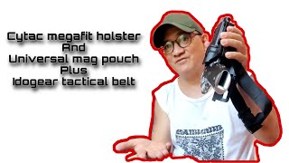 Review of Cytac Megafit holster/Cytac universal magazine pouch/Idogear tactical war belt.(Tagalog)