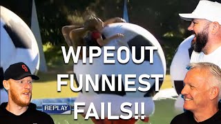 Wipeout - Funny Moments and Fails REACTION!! | OFFICE BLOKES REACT!!