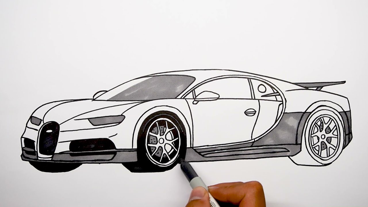 How to draw a BUGATTI CHIRON SUPER SPORT 2022  drawing bugatti chiron 300  2021 sports car  YouTube