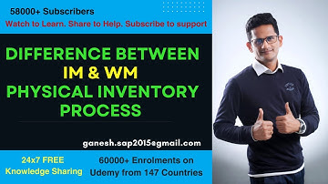 Difference between IM and WM Physical Inventory Process - SAP Best Videos