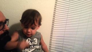 Liam Shows His Muscles