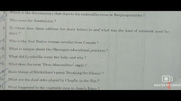 Calicut University 3rd semester english signature question paper#signature#english#exam#semester