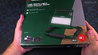 Lidl Parkside Cordless LED Work Light with Power Bank PFLA 4400 C1 1500lm 20W Cob LED