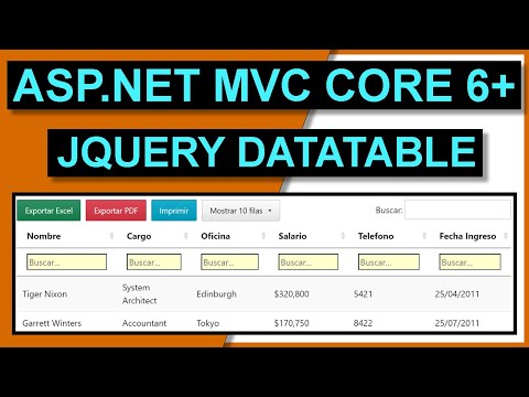 Jquery Datatables con ASP.NET CORE MVC  | ✅Descarga código✅