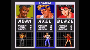 Streets of Rage 1 (Genesis) Cheat Menu