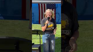 Jess Piper, an advocate for rural communities, speaks at Jefferson City Good Trouble rally.