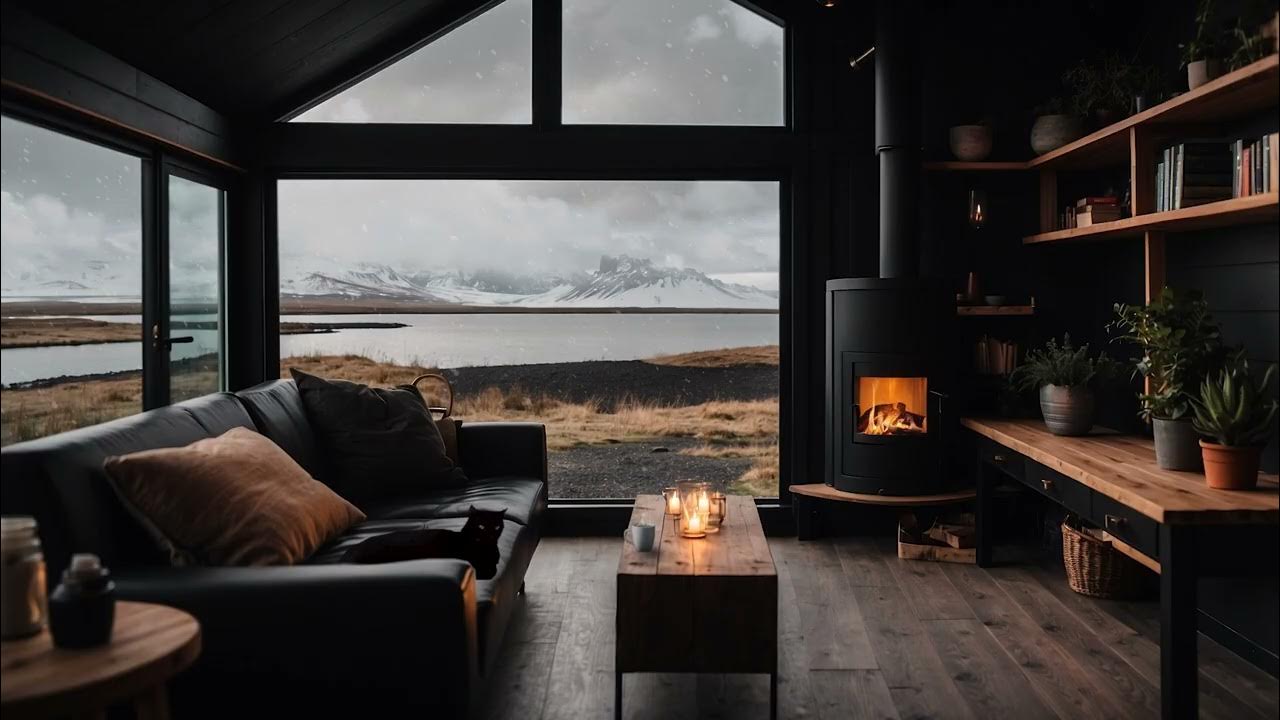 Serene Winter Icelandic Ambience | Relaxing Music with Crackling Fire and Snowfall Serene Winter Icelandic Ambience | Relaxing Music with Crackling Fire and Snowfall