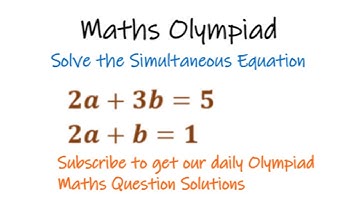 Math Olympiad | Equation | Fastest Method of Simultaneous Equation