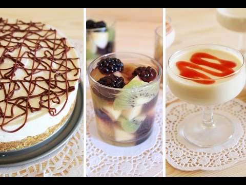 3 DOLCI CON L'AGAR AGAR | cos'è e come usarlo | cheesecake, panna cotta e macedonie