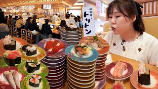 Sushi Mukbang🍣in Toriton Sushi ร้านซูชิที่ดังที่สุดในฮอกไกโด ประเทศญี่ปุ่น🍤Seafood Mukbang