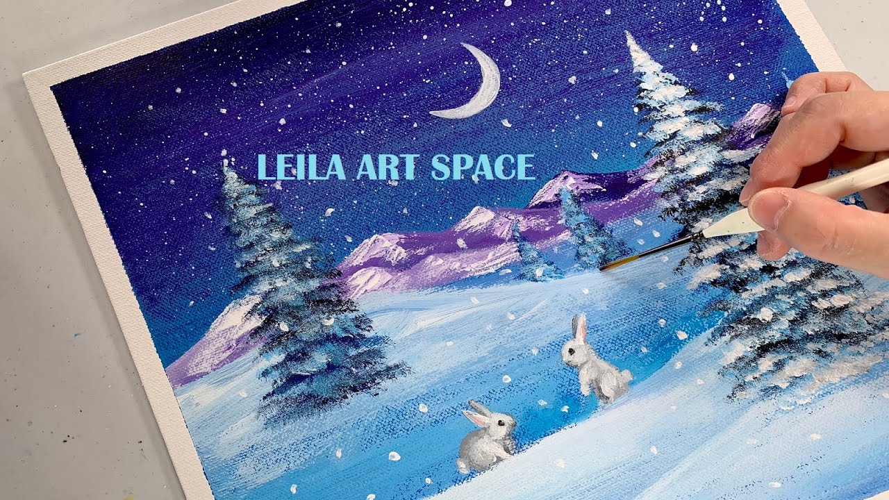 How To Paint A Winter Landscape Acrylic Painting A Snowy Winter Night how-to-paint-a-winter-landscape-acrylic-painting-a-snowy-winter-night