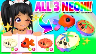 MAKING *ALL 3 NEON PETS* in ADOPT ME UPDATE (roblox) GOLDFISH &amp; SAND DOLLAR