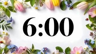 6 Minute Timer 🐞 Spring Flowers & Ladybugs | Happy Instrumental Music for Focus & Study
