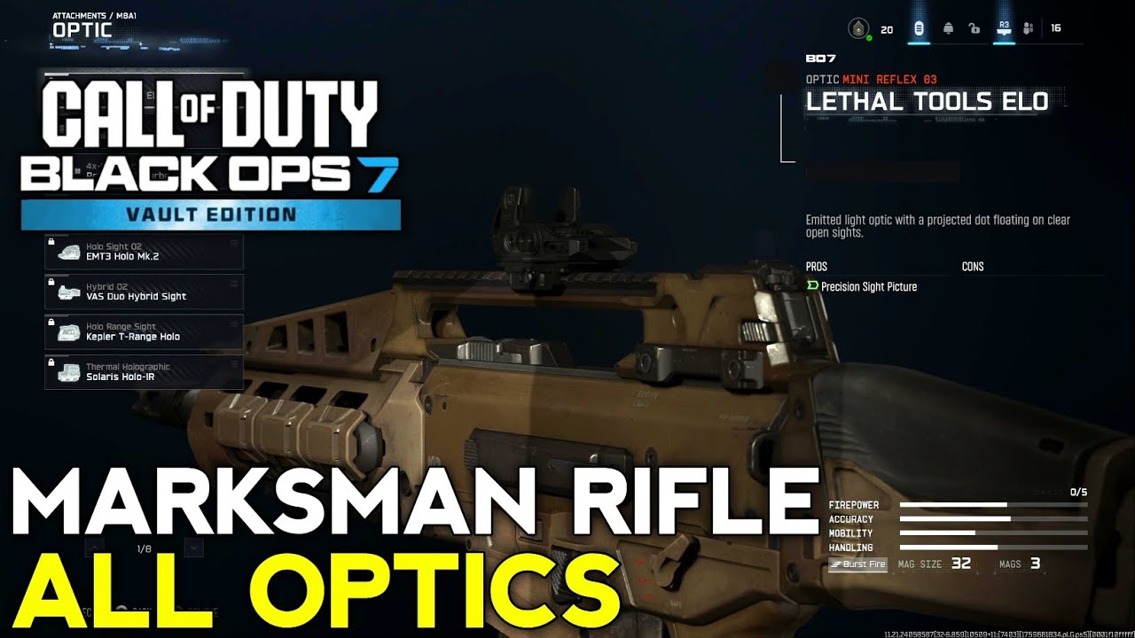 All Marksman Rifle Optics BO7 | Call of Duty Black Ops 7 Marksman Rifle Optics Attachments
