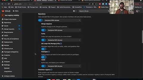 GitLab speed run: Set your container registry to public or private
