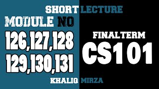 CS101 | Module No 126 127 128 129 130 131 | Final Term | Short Lectures | Khaliq Mirza