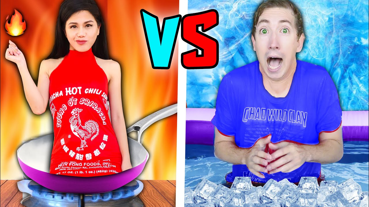Hot vs Cold Challenge / Girl on Fire vs Icy Boy Last to Leave in 24 Hours! Cloaker joins Spy Ninjas?