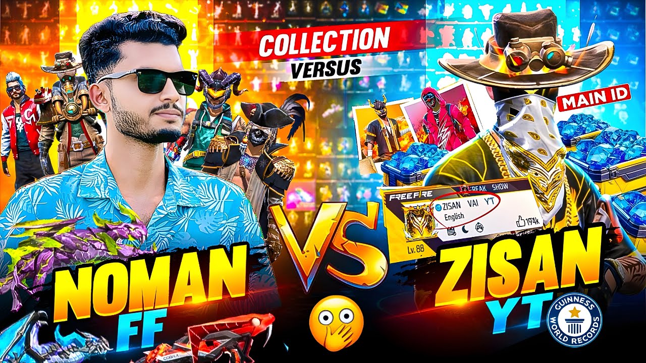 ZISAN YT⚡VS⚡ NOMAN FF😵🔥 Part 2 || Zisan YT এর Main Id এর সাথে Collection Versus 😵🔥NOMAN FF🔥