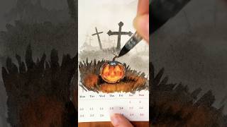 Easy and Quick Halloween Watercolour Idea #artforbeginners #halloween2023 #painting
