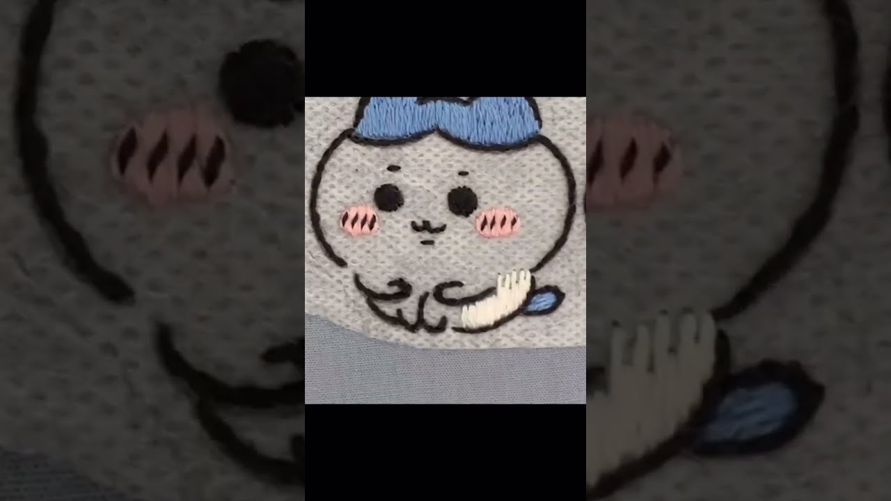 ちいかわ 刺繍本からハチワレの刺繍 #chiikawa #刺繍 - YouTube