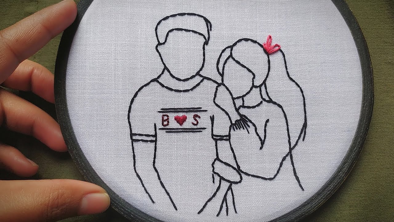 Couple love Embroidery Tutorial ️ Embroidery for Beginners How to