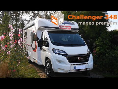 Présentation du Camping car 348 Challenger Mageo Premium. Équipé du pack premium et Vip.