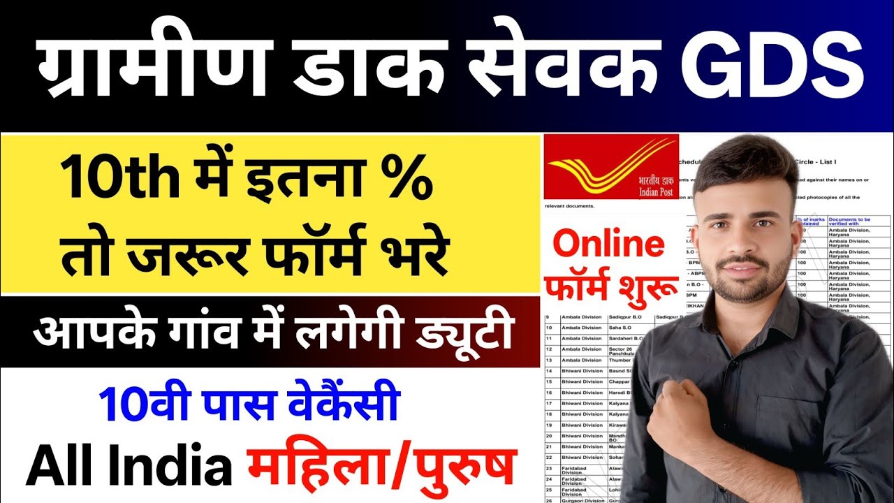 ग्रामीण डाक सेवक GDS नई भर्ती 2026 l India Post GDS Recruitment 2026 l GDS New Vacancy 2026
