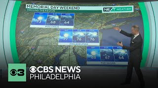 Partly sunny and warm Monday, tracking the chance for showers over Memorial Day weekend