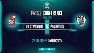 SIG Strasbourg v PAOK mateco - Press Conference | Basketball Champions League 2021
