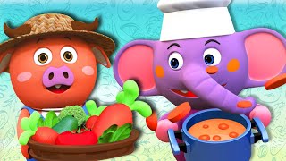 Овощная песня | Изучите названия овощей | Детские стишки и детские песни | @HooplaKidzRusskij