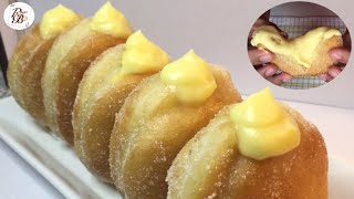 Vanilla Custard Cream Donuts Recipe | How to make Vanilla Custard Cream Donuts at Home