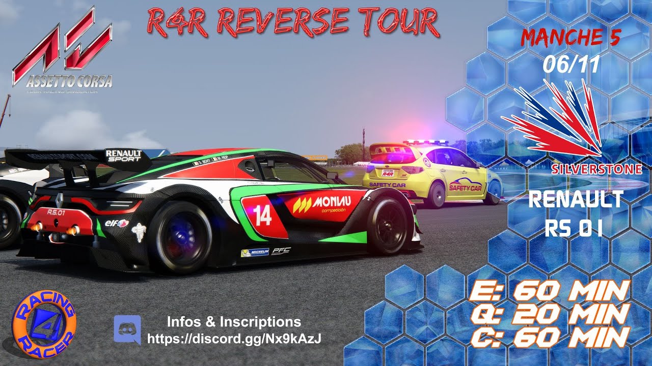 ASSETTO CORSA/R4R REVERSE TOUR/MANCHE5/SILVERSTONE/LEGENDS CARS/ CSLDD/FULL FANATEC/PROSIMUT1000 3M