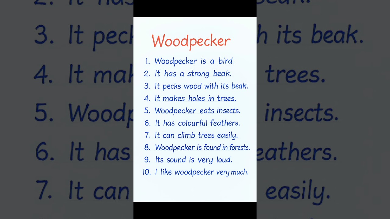 10 Lines on Woodpecker | Kids Essay