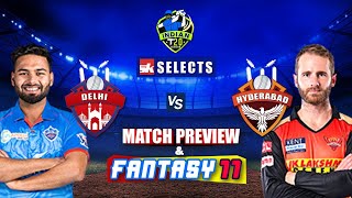 #IPL2021 | DC vs SRH Match Preview and Best Fantasy XI in just 2 Minutes | SK Selects