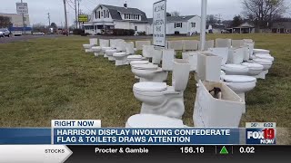 Confederate flag, toilet display has Harrison residents upset